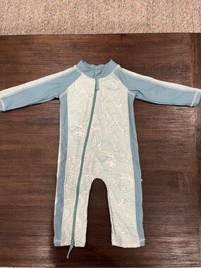 Caden Lane Wave Print Swim Rashguard | Size 3-6 Months | Like New